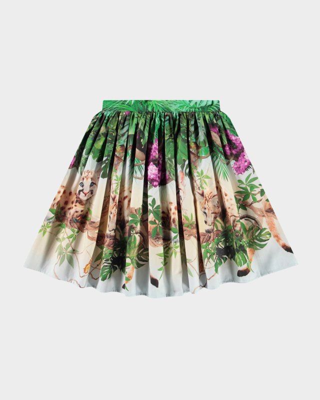Girl's Bonnie Animal-Print Skirt, Size 2-4T